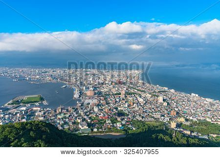 View From Mt. Hakodate Observation Deck In Sunny Day, The Expansive Vista During Daytime Is Spectacu