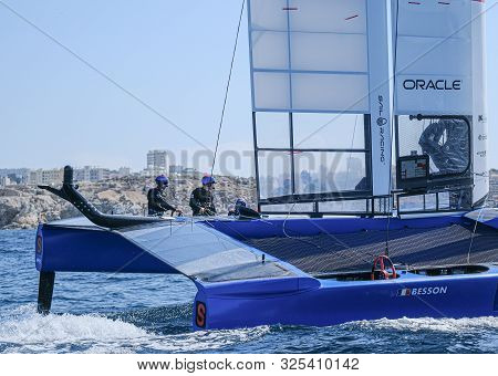 Marseille, France - September 20 21 & 22, 2019: Team France, During Sailgp Final World Series On Sep