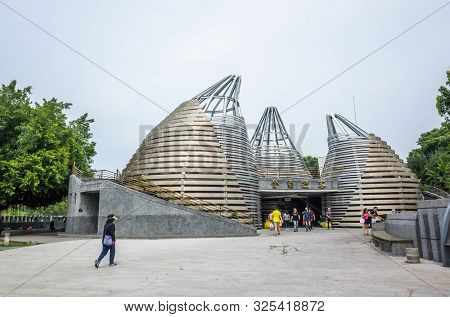 Nantou, Taiwan - September 27th, 2019: modern restroom at Zi Nan Temple in Zhushan Township, Nantou County, Taiwan, Asia