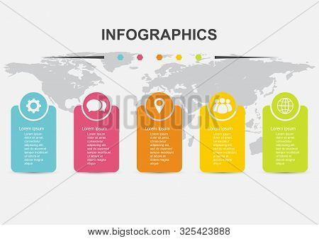 Infographic Design Template Regtangle Circle Banners, Stock Vector