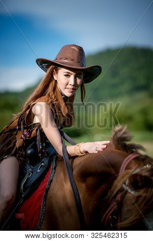 Thai  Sexy Model Women Cowboy Dress No Bra