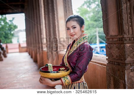 Women Model From Thailand In Lao Dress