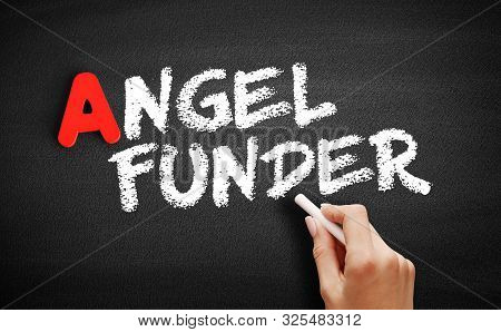 Angel Text On Blackboard, Business Concept Background