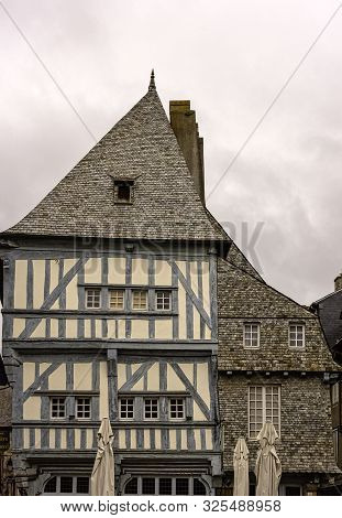 Dinan, Brittany, France - May 29: Vintage Architecture Of Old Town In Dinan On May 29, 2019 In Dinan