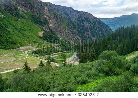 Picturesque Mountain Landscape Along Silvretta High Alpine Road, Austria