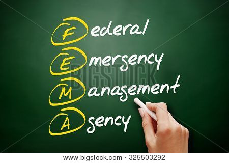 Fema - Federal Emergency Management Agency Acronym, Concept On Blackboard
