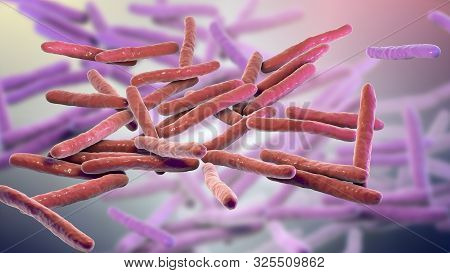 Mycobacterium Leprae Bacteria, The Causative Agent Of Leprosy, 3d Illustration
