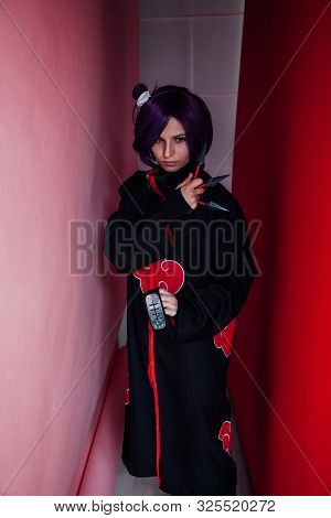 Girl Anime With Purple Hair Japan Cosplay