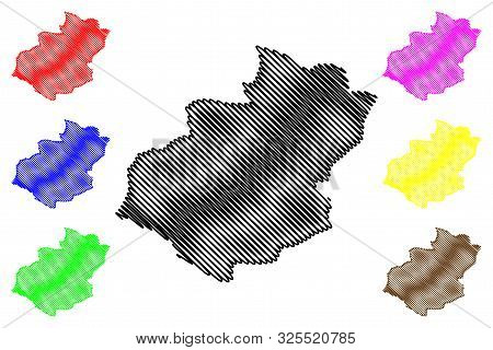 Santiago Province (dominican Republic, Hispaniola, Provinces Of The Dominican Republic) Map Vector I