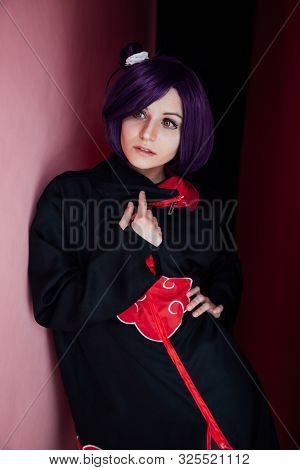 Girl Anime With Purple Hair Japan Cosplay