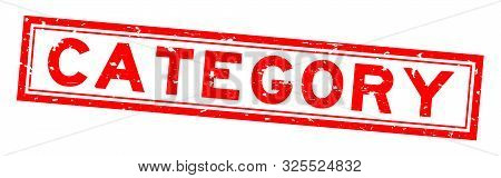 Grunge Red Category Word Square Rubber Seal Stamp On White Background