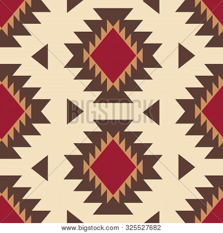 Tribal Southwestern Native American Navajo Seamless Pattern. Ethnic Fashion Aztec Ornament, Abstract