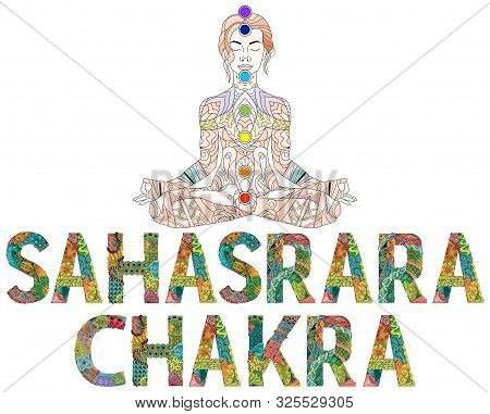 Sahasrara Chakra. Vector Zentangle Object For Decoration