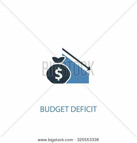 Budget Deficit Concept 2 Colored Icon. Simple Blue Element Illustration. Budget Deficit Concept Symb