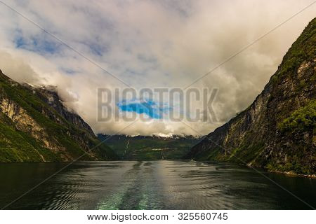 The Seven Sisters Waterfall In Geiranger, Norway ( 7 Sisters Waterfall )