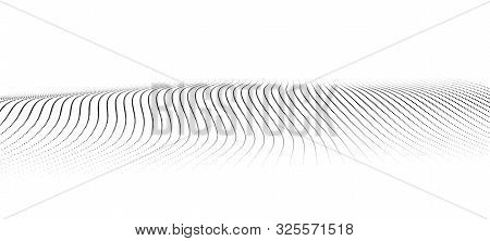 Abstract Frame Landscape. Vector Perspective Grid. 3D Mesh