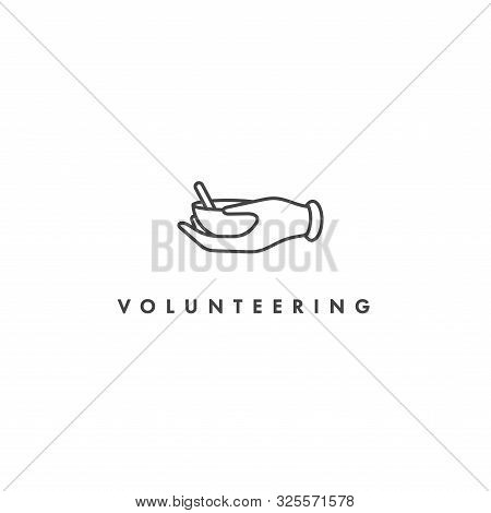 Vector Logo, Badge And Icon For Charity And Volunteer Concepts. Food Sharing Sign Design. Symbol Of 