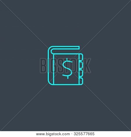 Ledger Concept Blue Line Icon. Simple Thin Element On Dark Background. Ledger Concept Outline Symbol