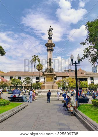 Quito, Ecuador, September 29, 2019: View Of The Historic Centre Of Quito, Ecuador. Proclaimed By The