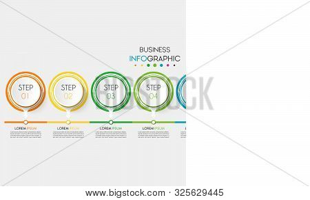 Business Infographic. Timeline Data Visualization With Step, Number, Or Option Design Template. Vect