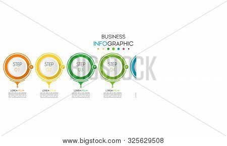 Business Infographic. Timeline Data Visualization With Step, Number, Or Option Design Template. Vect