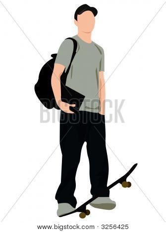 Ragazzo con Skateboard