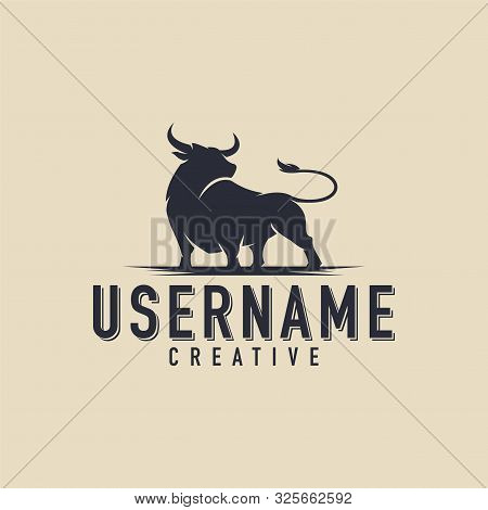 Black Bull Logo Design Vector Silhouette Logo