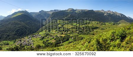 A Panorama Of Valley Of Benou In The French Pyrenees Mountains