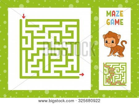 Funny Maze. Game For Kids. Puzzle For Children. Happy Character. Labyrinth Conundrum. Color Vector I