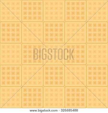Seamless Horizontal Background With Waffels. Vector Texture