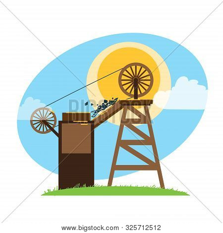 Mining Mine Logo. Vector Illustration Isolated On White Background.