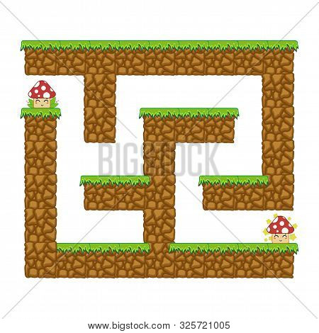 Maze Dungeon. Game For Kids. Puzzle For Children. Cartoon Style. Labyrinth Conundrum. Color Vector I