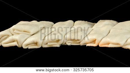 Fried Chinese Traditional Spring Rolls Food With Full Black Background View.