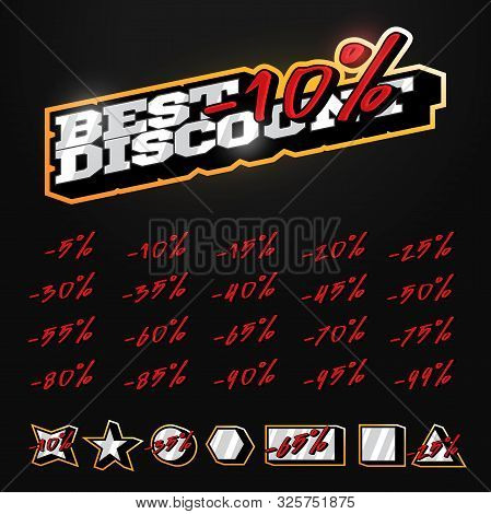 Best Discount Sale Tag Builder Kit Typography In Sport Retor Style. Shop Or Online Shopping. Sticker