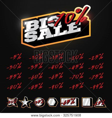 Big Sale Tag Builder Kit Typography In Sport Retor Style. Shop Or Online Shopping. Sticker, Badge Co