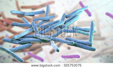 Mycobacterium Leprae Bacteria, The Causative Agent Of Leprosy, 3d Illustration
