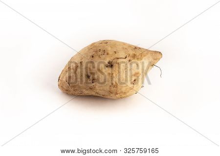 Okinawan Purple Sweet Potatoes On White Background