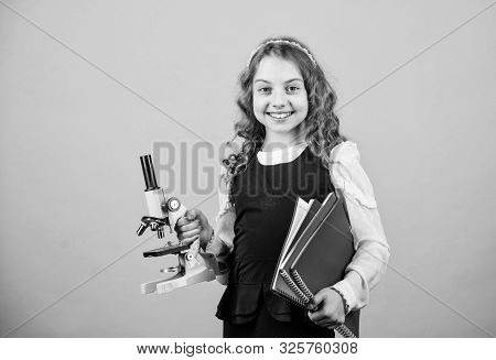 Child Study Bilogy Lesson. Discover Future. Education And Knowledge. Science Research In Lab. Small 