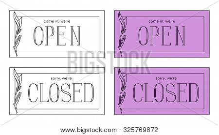 Open And Closed Vector Plate. Minimalistic Style