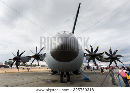 Abbotsford, Bc, Canada - Aug 11, 2019: German Airforce Airbus A400 Static Display At The Abbotsford 