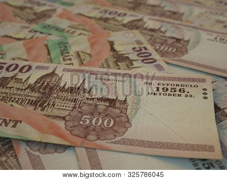500 Hungarian Forints, Business Background. Huf. Closeup Photo