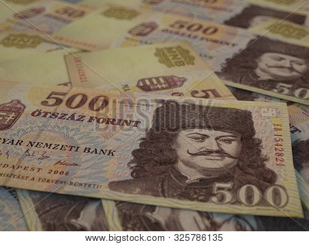 500 Hungarian Forints, Business Background. Huf. Closeup Photo