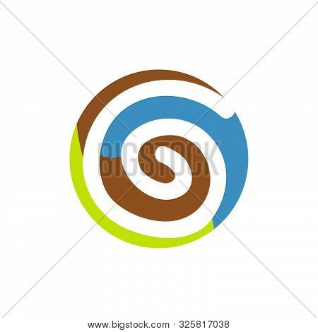 Abstract Swirl Rotation Circle Logo Design Vector Graphic Element Template.