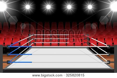 Boxing Ring And Red Seat In The Hall