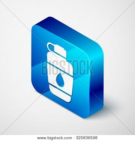 Isometric Canteen Water Bottle Icon Isolated On White Background. Tourist Flask Icon. Jar Of Water U