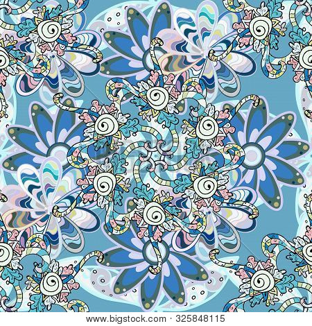 Beautiful Watercolor Flowers, Bright Painting Inspineutral, Black And Blue Flower Print Seamless Bac
