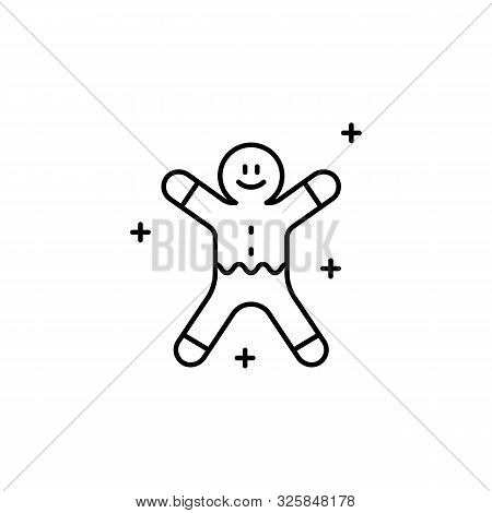 Cookie Man Line Icon On White Background