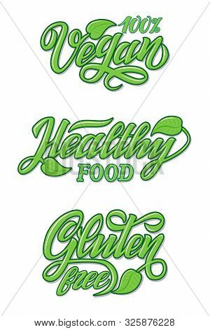 Hand Lettering Food Design For Restaurant, Cafe Menu. Elements For Labels, Logos, Badges, Stickers O