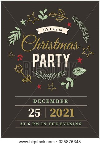 1 Flat Christmas Party Invitation Template1