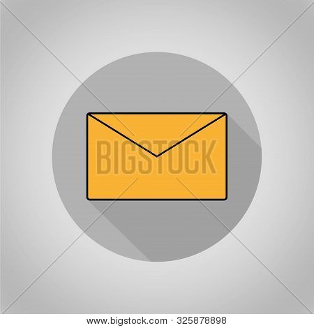 Mail Icon. Message With Shadow In Flat Design. Vector